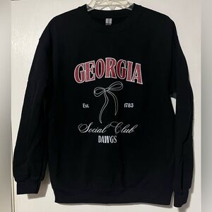 Black Georgia Social Club Crewneck Sweater
